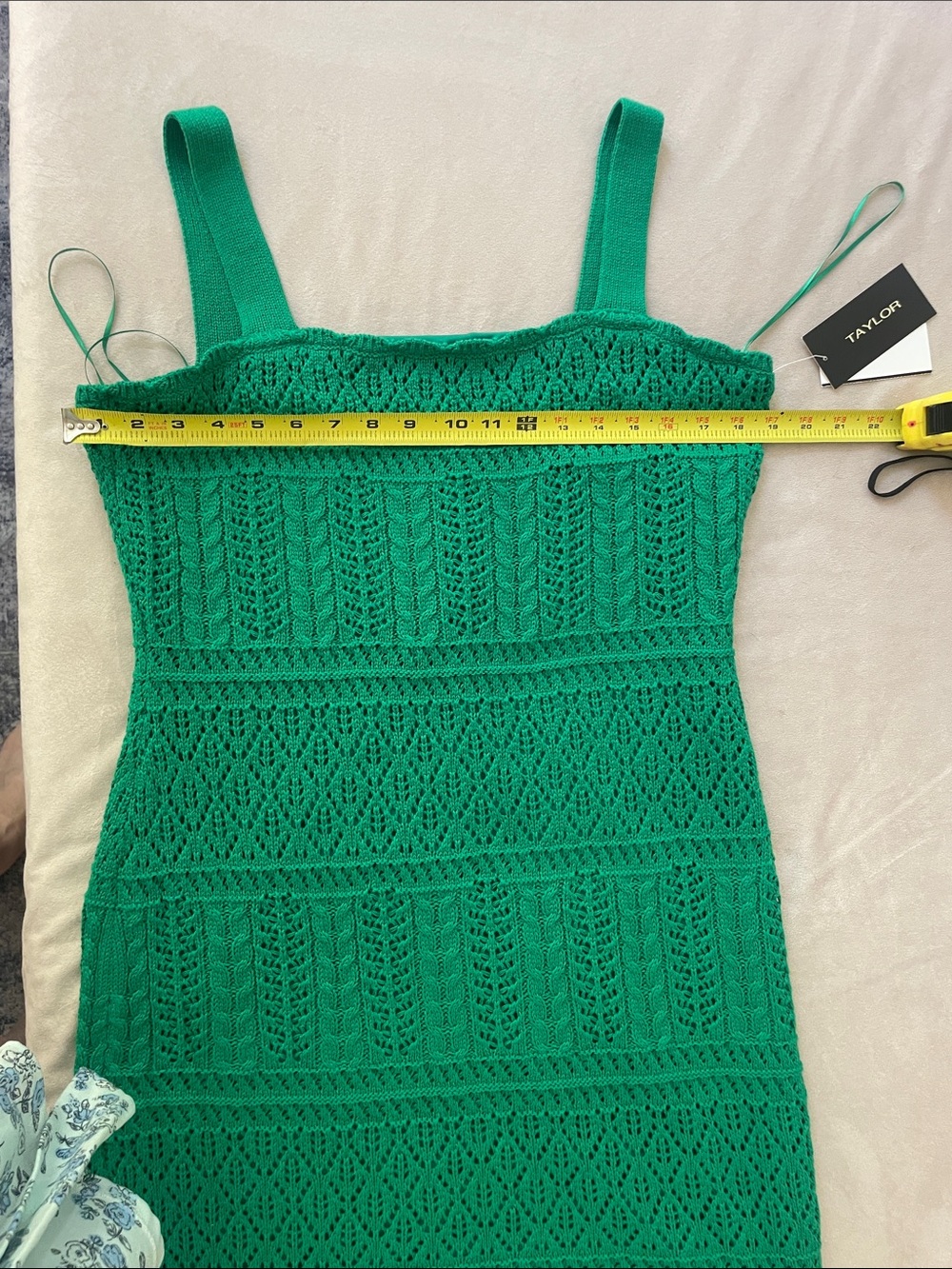 Taylor Emerald Crochet Mini Dress - Picture 7 of 9